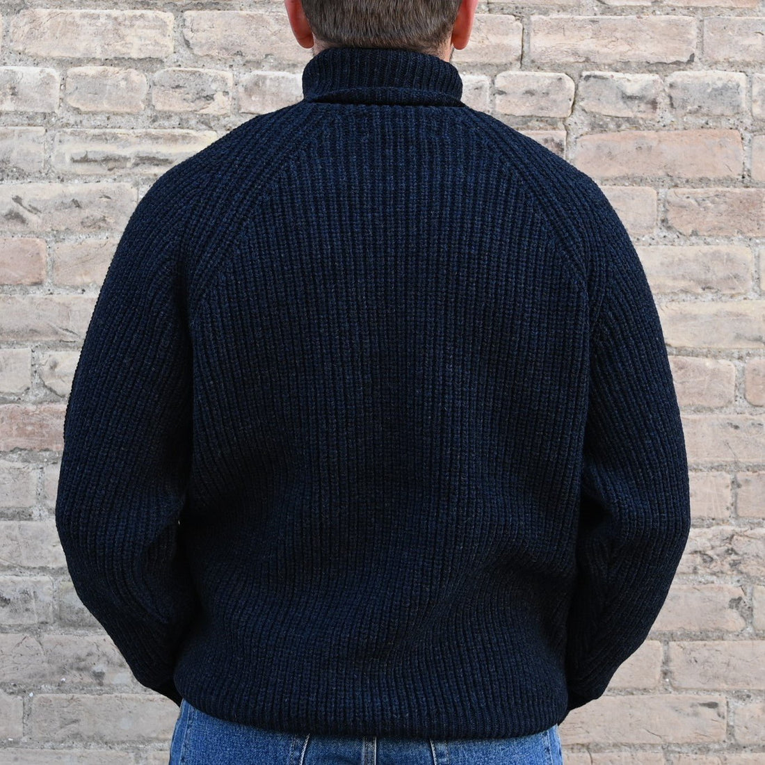 View of back of sweater