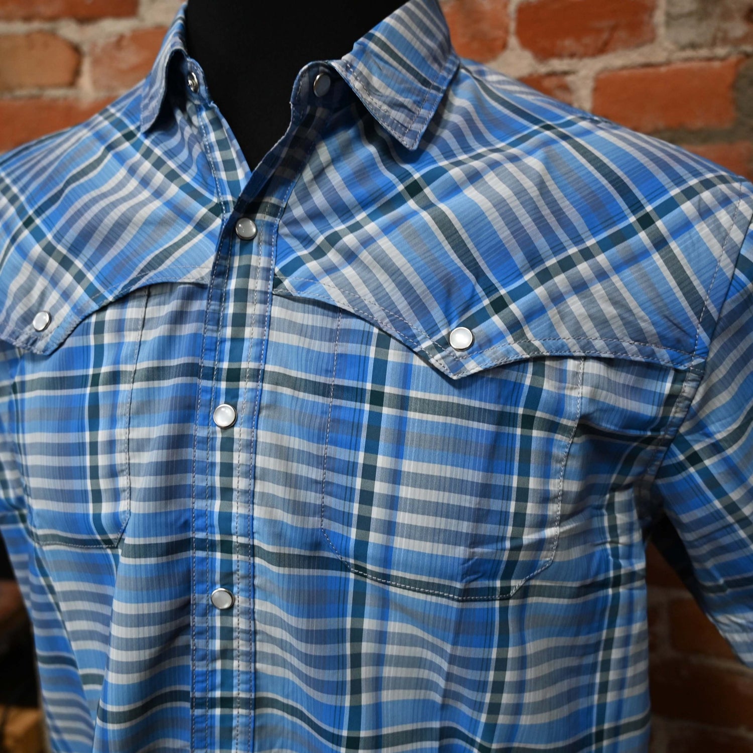 Open Country Tech Shirt in Panhandle Plaid: Narrows Blue