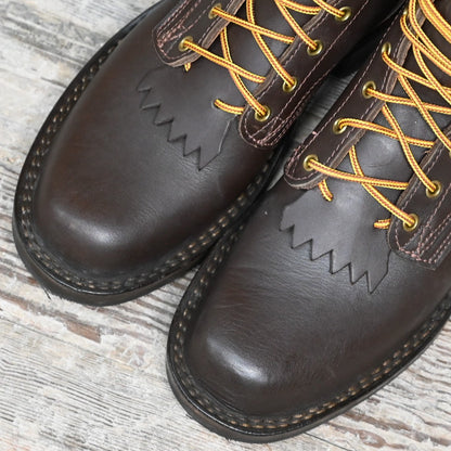 Nicks Leather Ranger Boot In Walnut view of toe