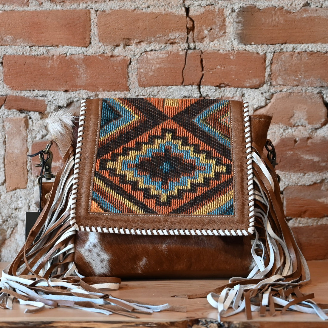 Myra Boho Chic style leather & hairon bag