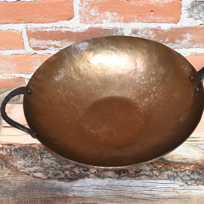 Smithey Ironware Carbon Steel Wok Hand forged Surface view of top of wok