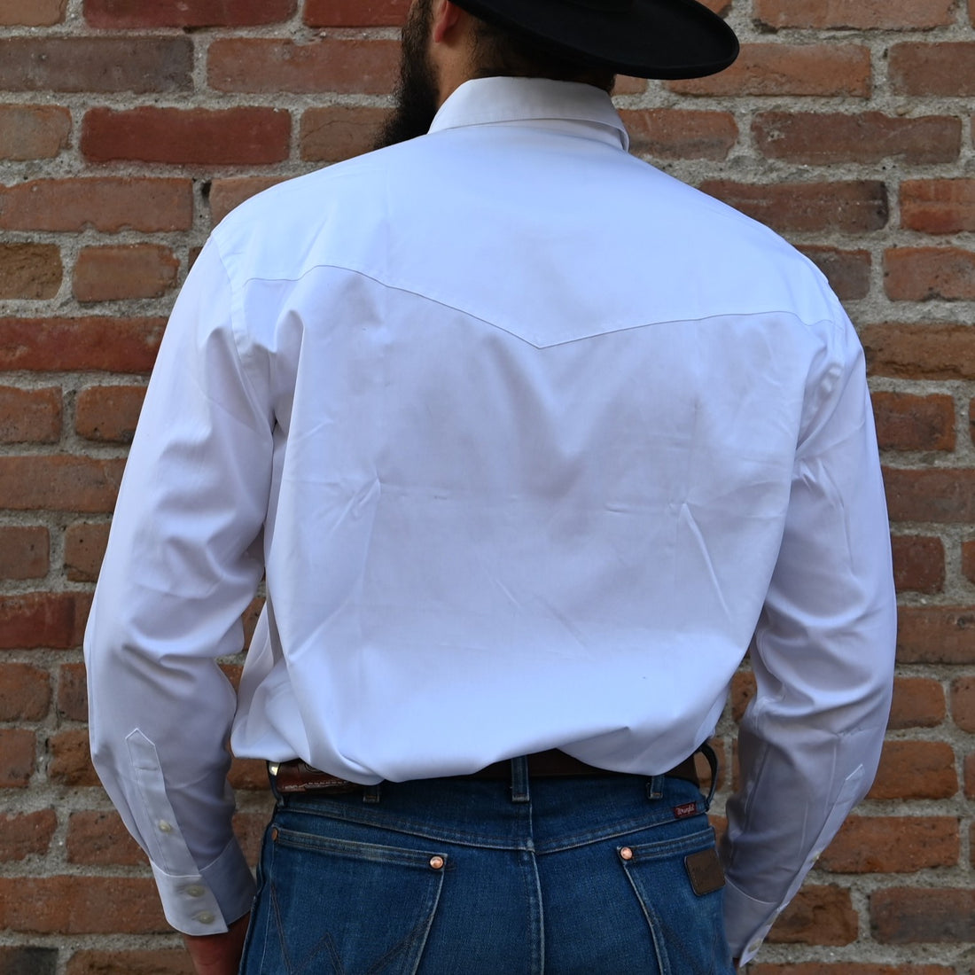 Western Classic Button Down Pinpoint w/buttons view of back