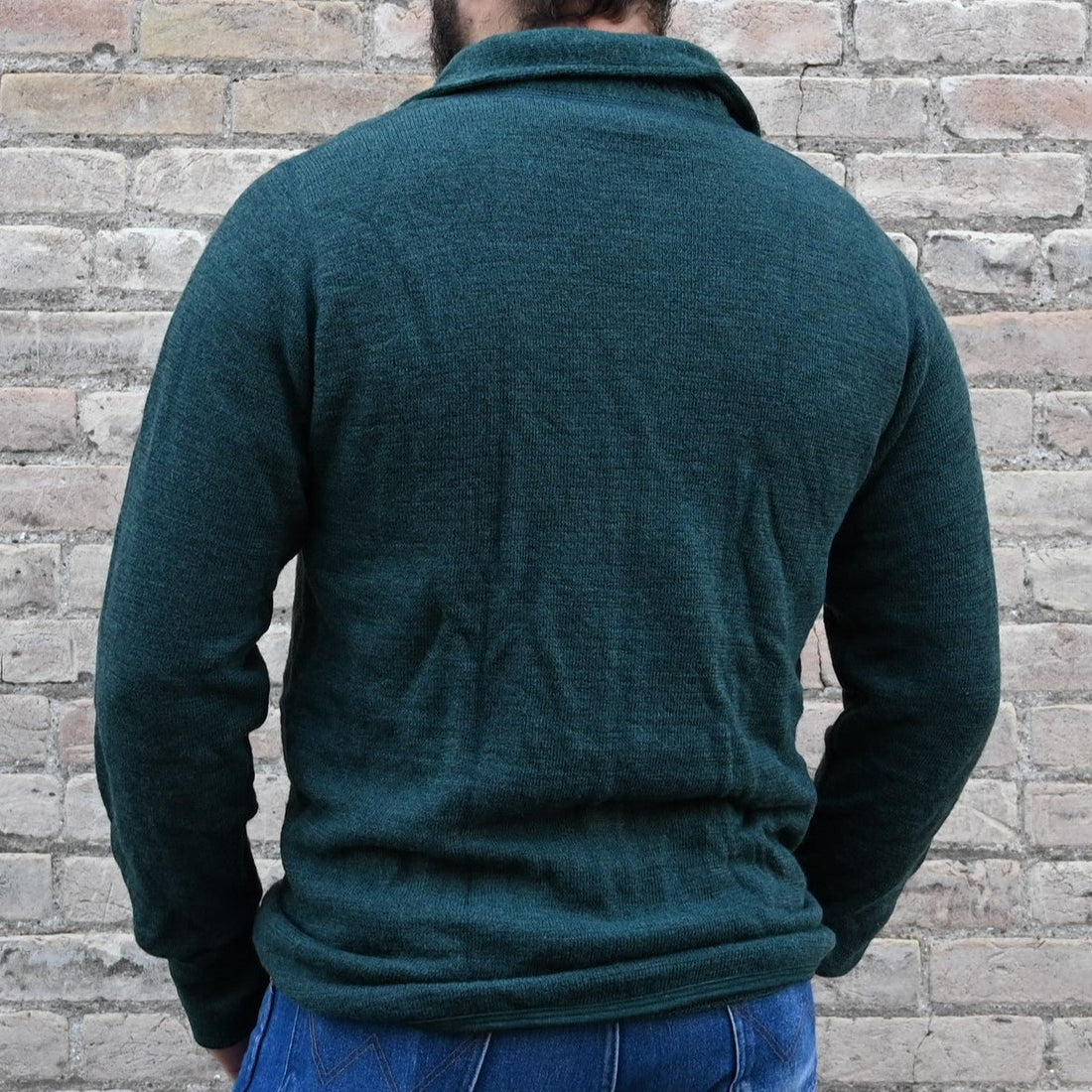 View of back of sweater