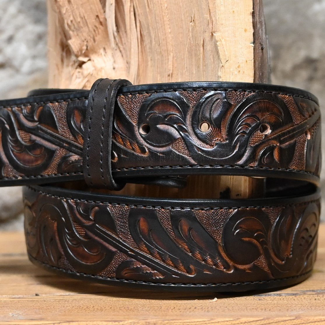 Carved Deluxe Brown Belt view of belt