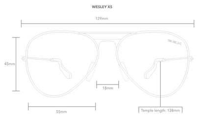 Wesley XS in Rose Gold/Brown view of fit guide