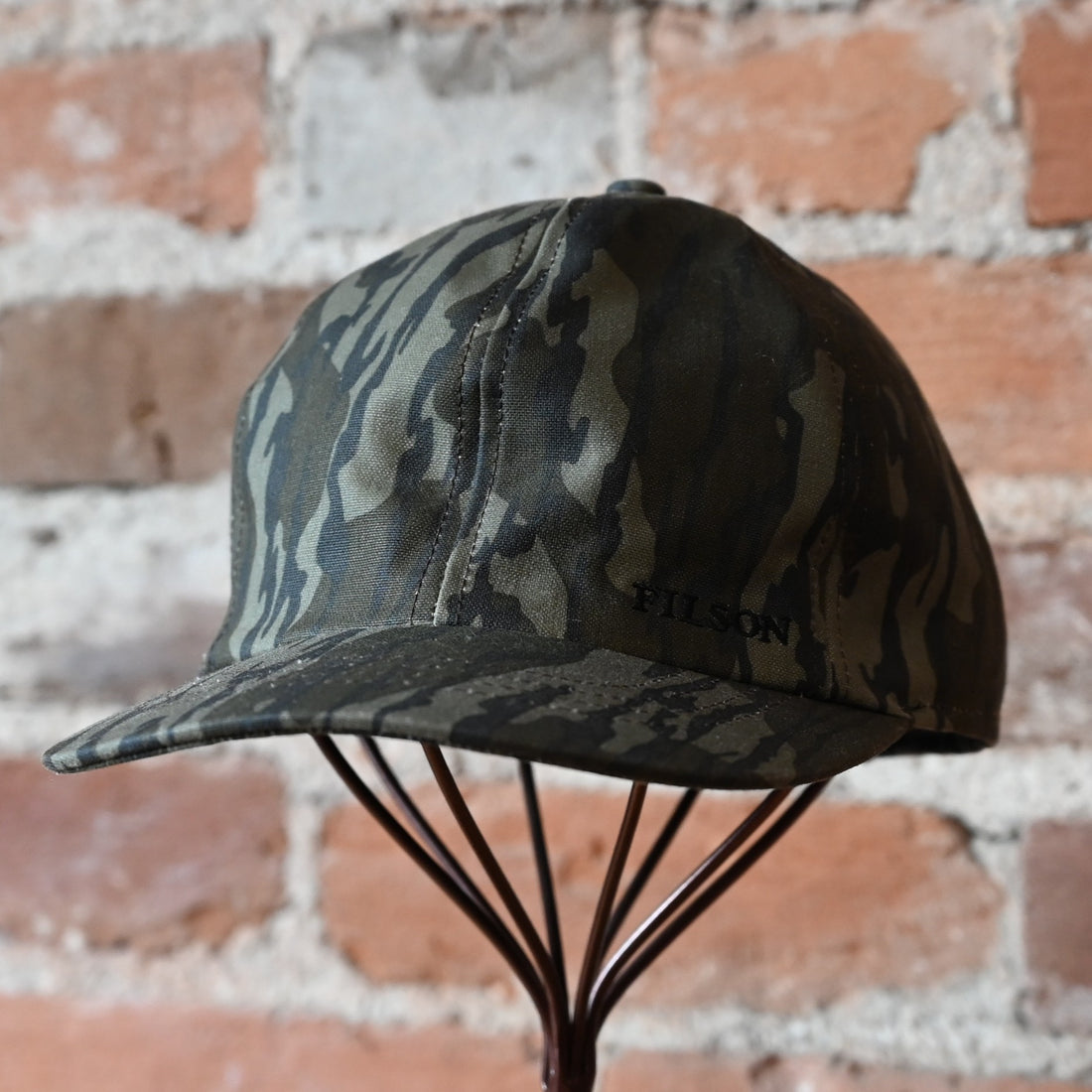 Filson insulated tin cloth cap mossy oak bottomland camouflage with earflaps