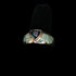 View of Sunwest Silver 14K Gold Carico Lake Turquoise Ring featuring a vibrant Carico Lake turquoise stone set in a 14K gold band