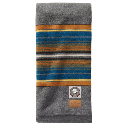 Pendleton National Park Blanket In Olympic Grey view of blanket folded