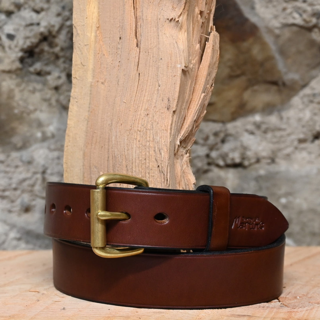 1.5&quot; Medium Brown Belt view of belt