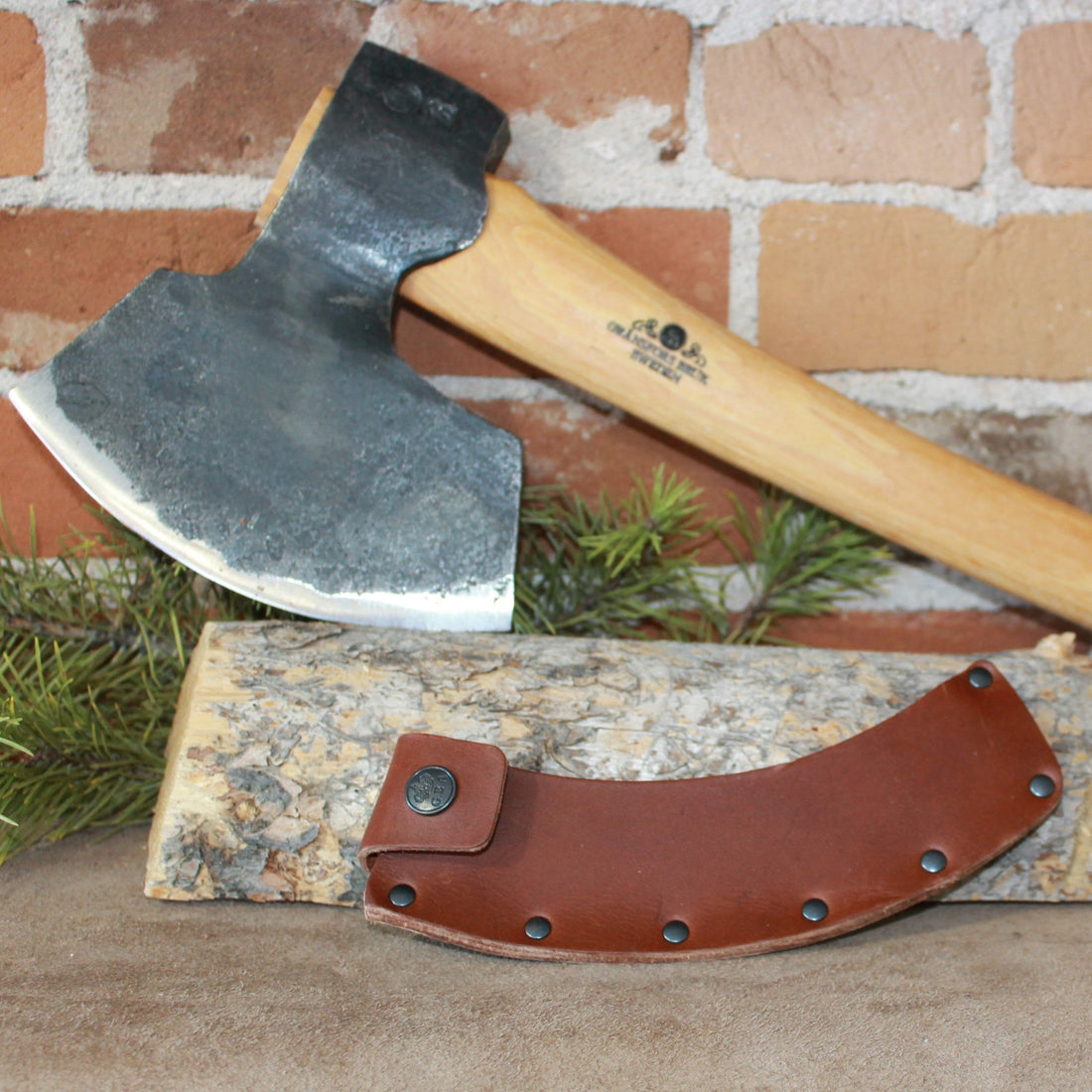 Gränsfors Bruk Broad Axe 1900 Right-Angled Sharpened Bevel On Right view of without sheath