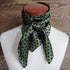 Cowboy Images Charmeuse 3/8" Black Dot on Olive view of wild rag tied