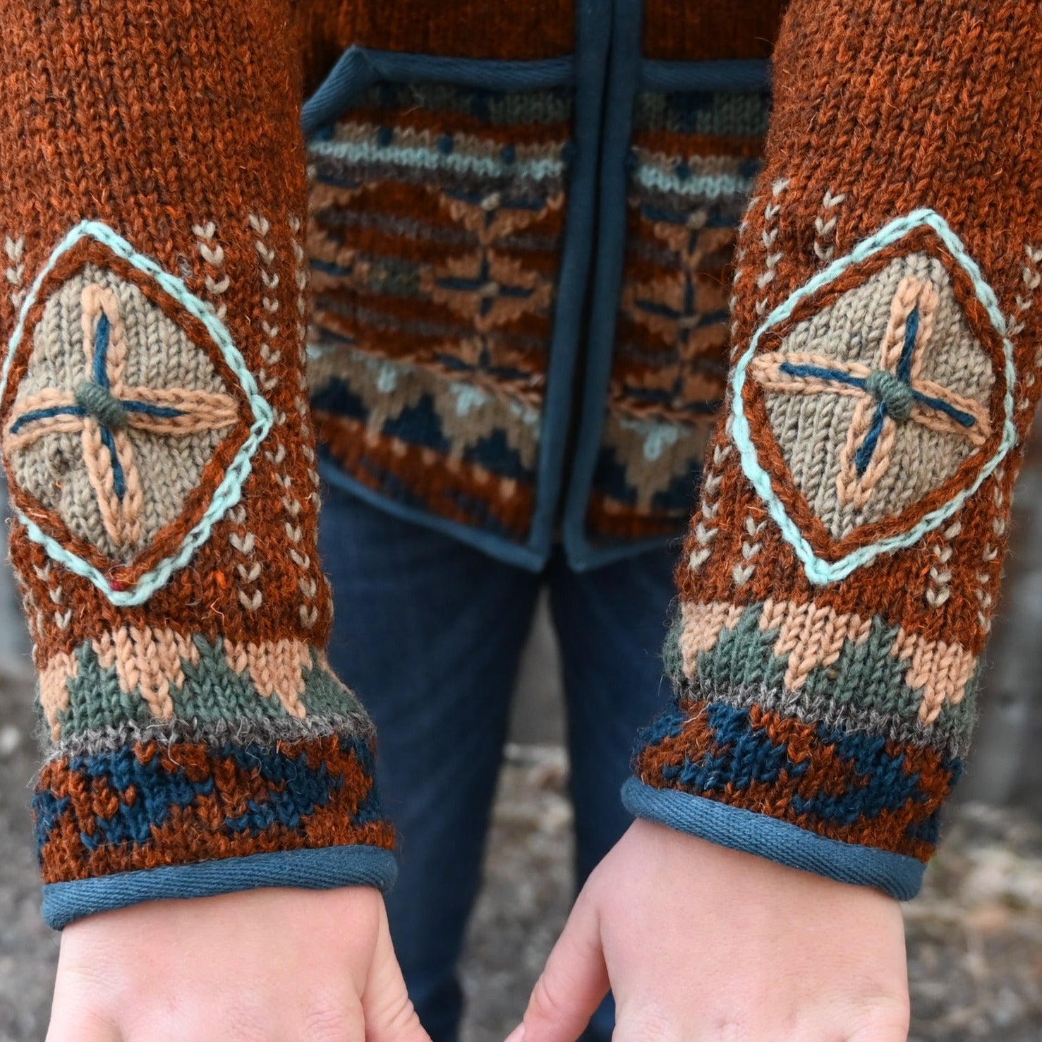 Lost Horizon Dakota Hooded Zip Wool Sweater in Dark Copper