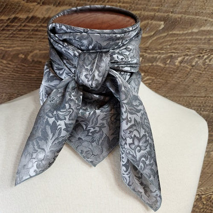 Cowboy Images Jacquard Silver Wild Rag 44x44