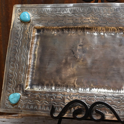 View of large stamped tray