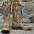 Med Sq Toe, 12" Top, 1.25" Roper Heel, Silver Glitter Inlay Fashion Boots view of front and side