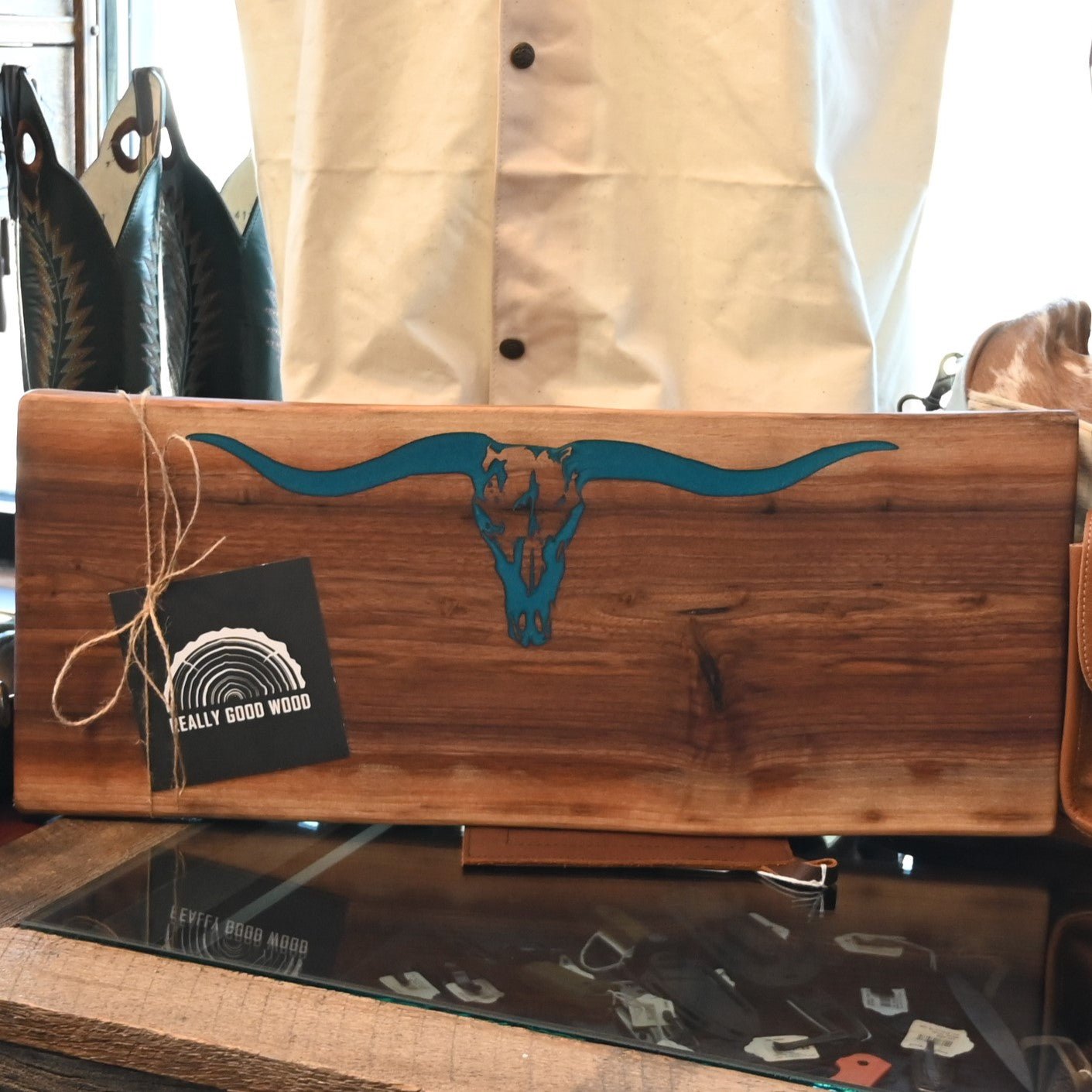 Turquoise Inlay Sign Walnut Inlay Sign