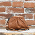 Latico Limited Edition Hayworth Crossbody Clutch style Cowhide Woven Bag in Cognac view of front