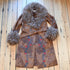 Tasha Polizzi Arlie Jacket in cinnamon faux suede with floral embroidery, faux shearling lining, and removable faux fur trim on sleeves and collar
