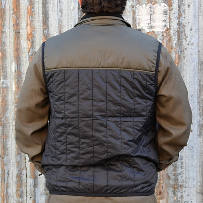 Filson Mens Ultralight Vest view of back in black/olive