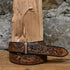 Antique Brown Hand Tooled Belt view of belt