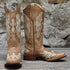 Ladies Square Toe Boot in Orix with Wings and Cross Stitching view of front and side