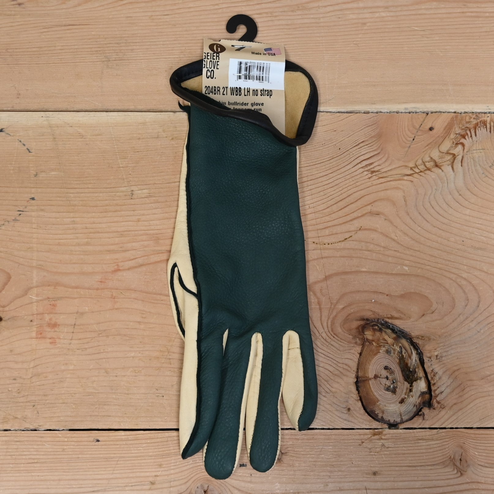 Deerskin Bullrider Glove No Strap Left Hand view of glove