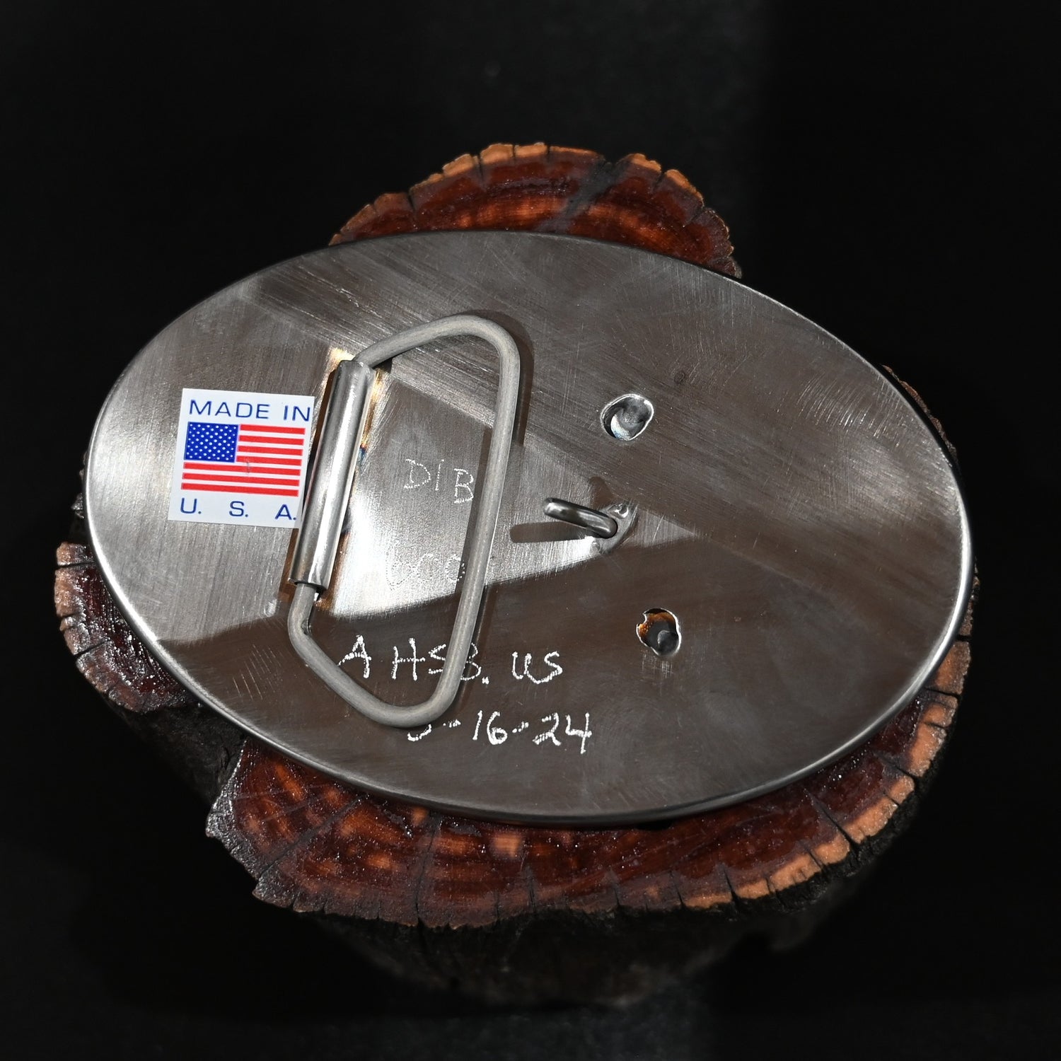 View of back of buckle