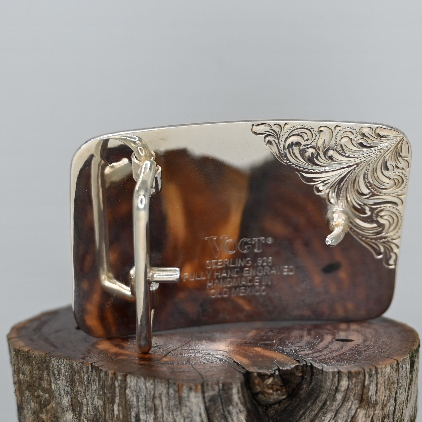 The Galveston Longhorn Buckle view of back