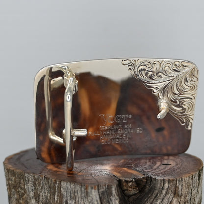 The Galveston Longhorn Buckle view of back