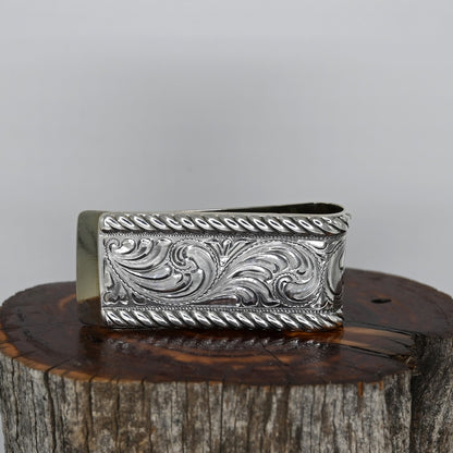 Engraved Sterling Silver Money Clip view of money clip