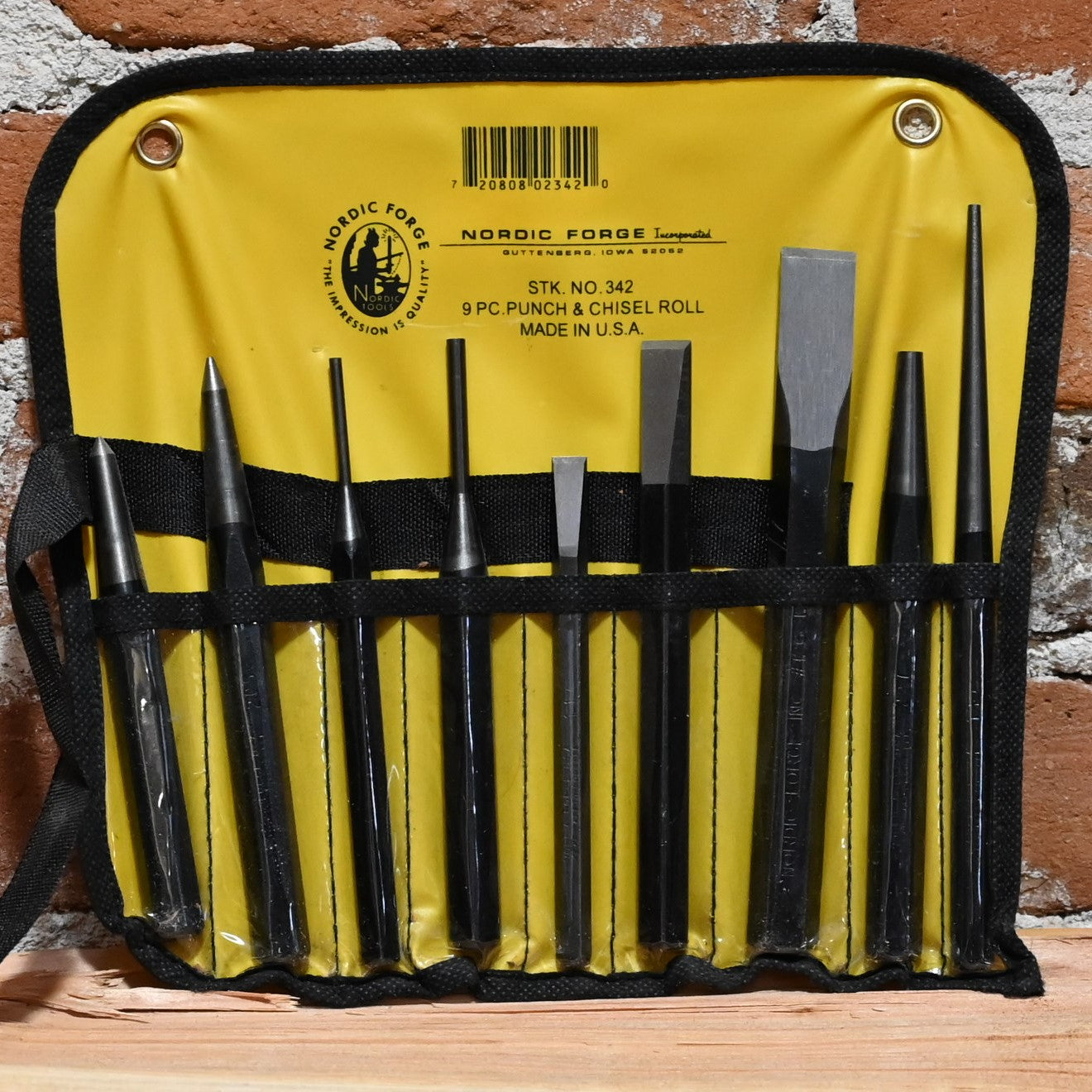 9 Piece Punch and Chisel Tool Set in Roll Case view of tool roll