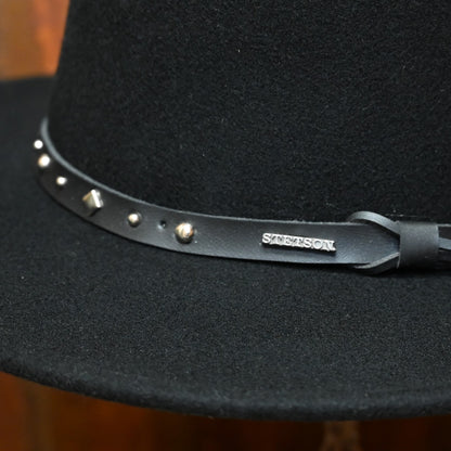 Stetson Black Hawk - Black - Crushable view of detail