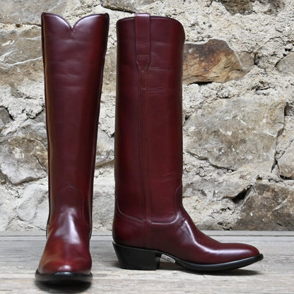 Ladies 16&quot; Burnt Red &quot;Cavalier&quot; English High Boot W/Covered Piping view of front and side