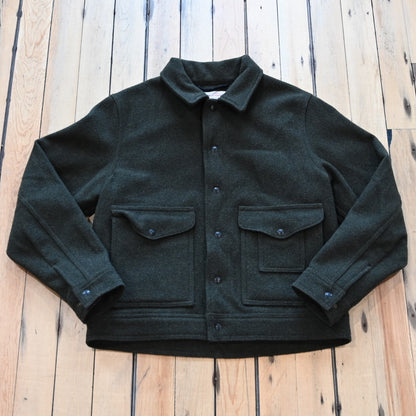 View of front of jacket in forest green