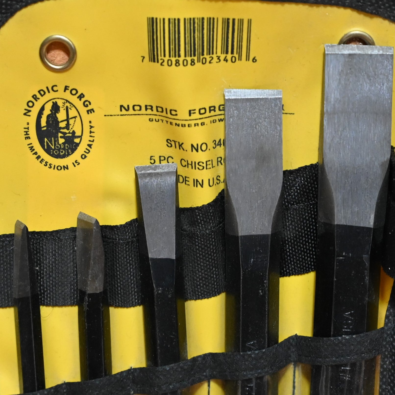 5 Piece Chisel Tool Roll close up view