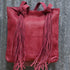 American Darling Leather Shoulder Bag with Fringe Details in Fucia view of bag