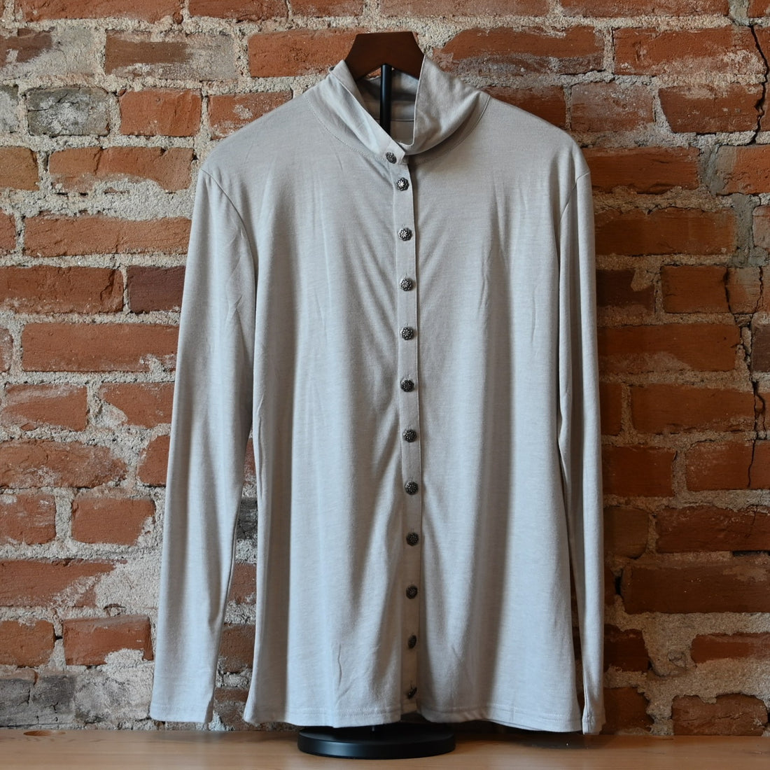 Double D Ranch Ladies Long Sleeve Button Top in Concho with Western embroidery and button front