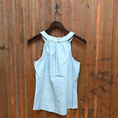 Ladies Light Blue Haven Tank W/Light Wash view of back