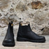 Blundstone Slip On In Black Premium Leather view of front and side