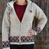 Misty - Womens Wool Knit Hooded Zip up Sweater in Light Natural view of front 