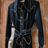 Black Route 66 embroidered dress with Southwestern motifs by Double D Ranch