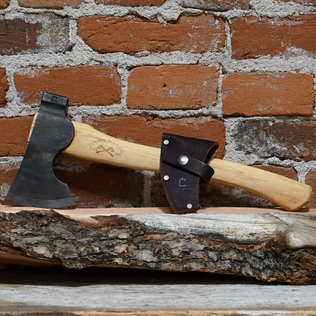 Wood-Craft 1.7lbs Camp Carver Axe W/16&quot; Curved Handle &amp; Mask view of axe