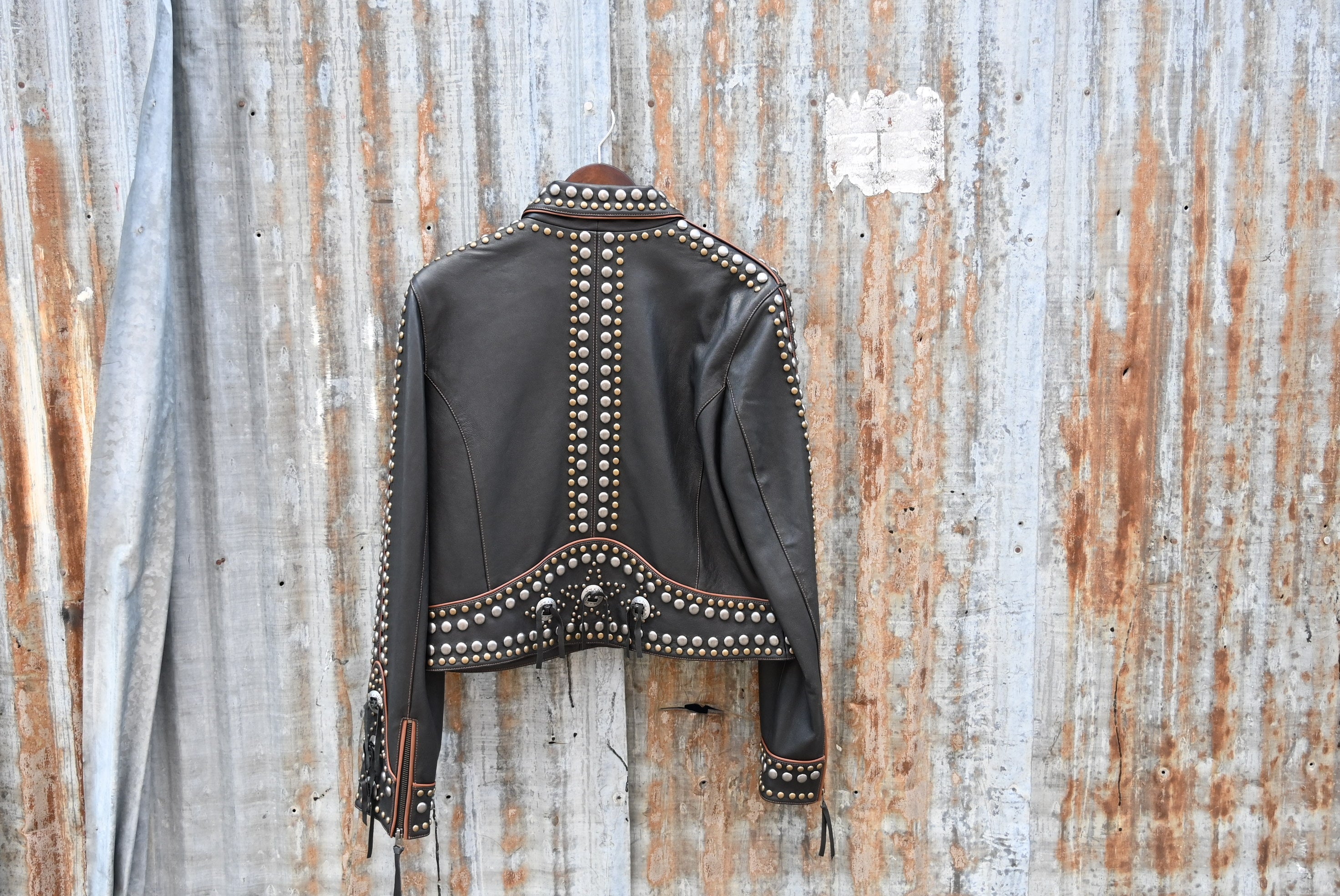 Suede Dome Studded Jacket — Understated Leather