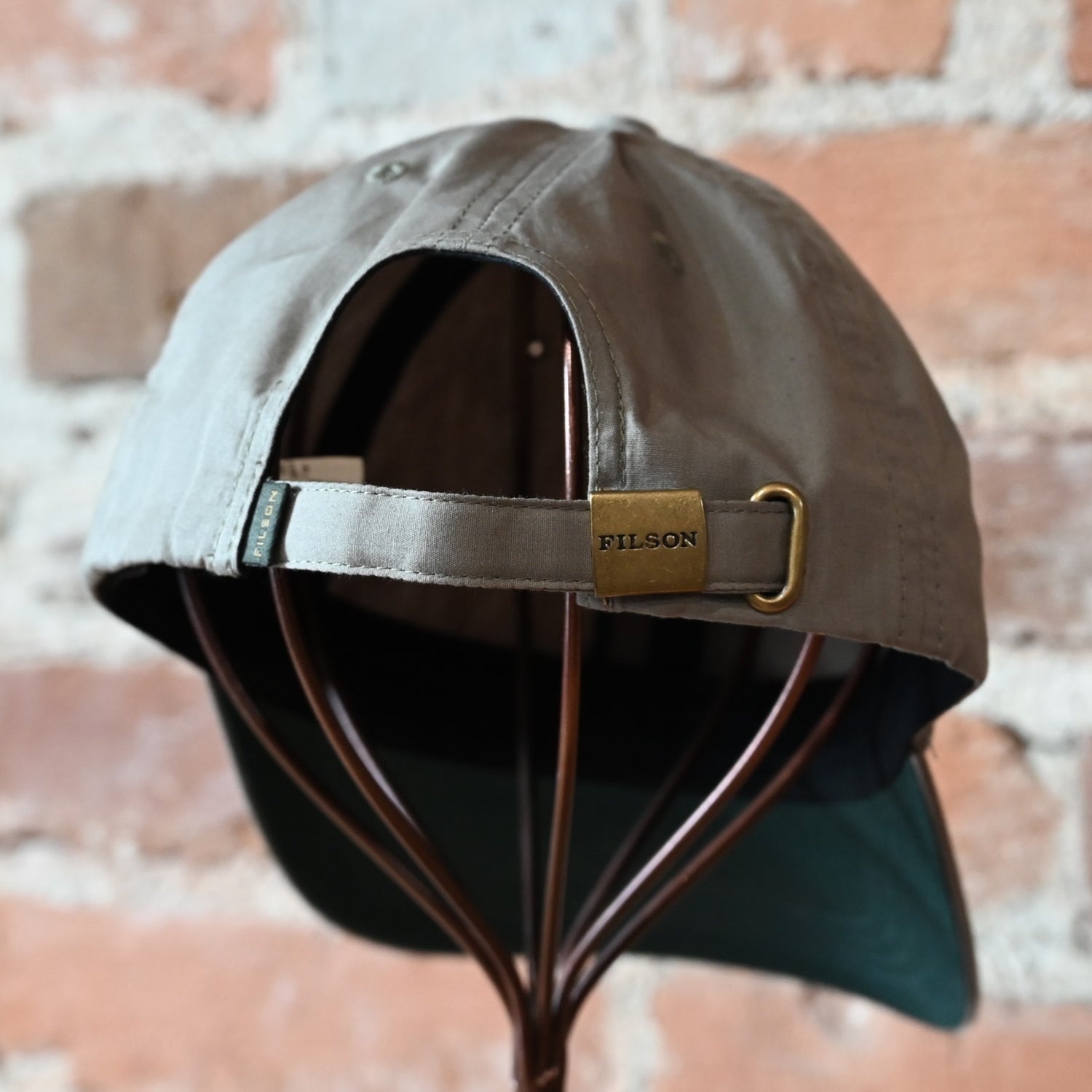 Filson desert green lightweight angler cap cotton six-panel adjustable strap