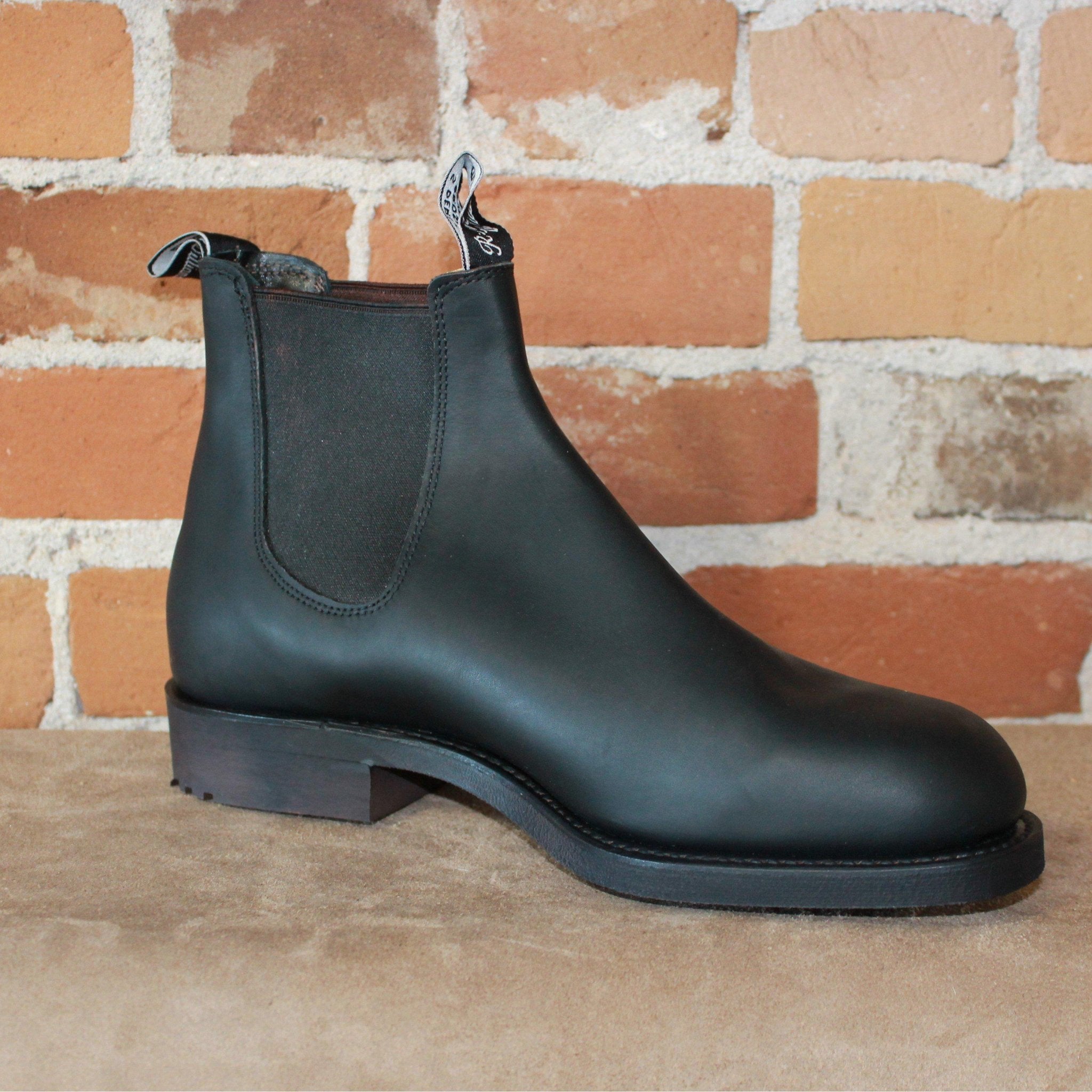 R.M. Williams Gardener Work Boot in Greasy Kip Black Leather-Atomic 79