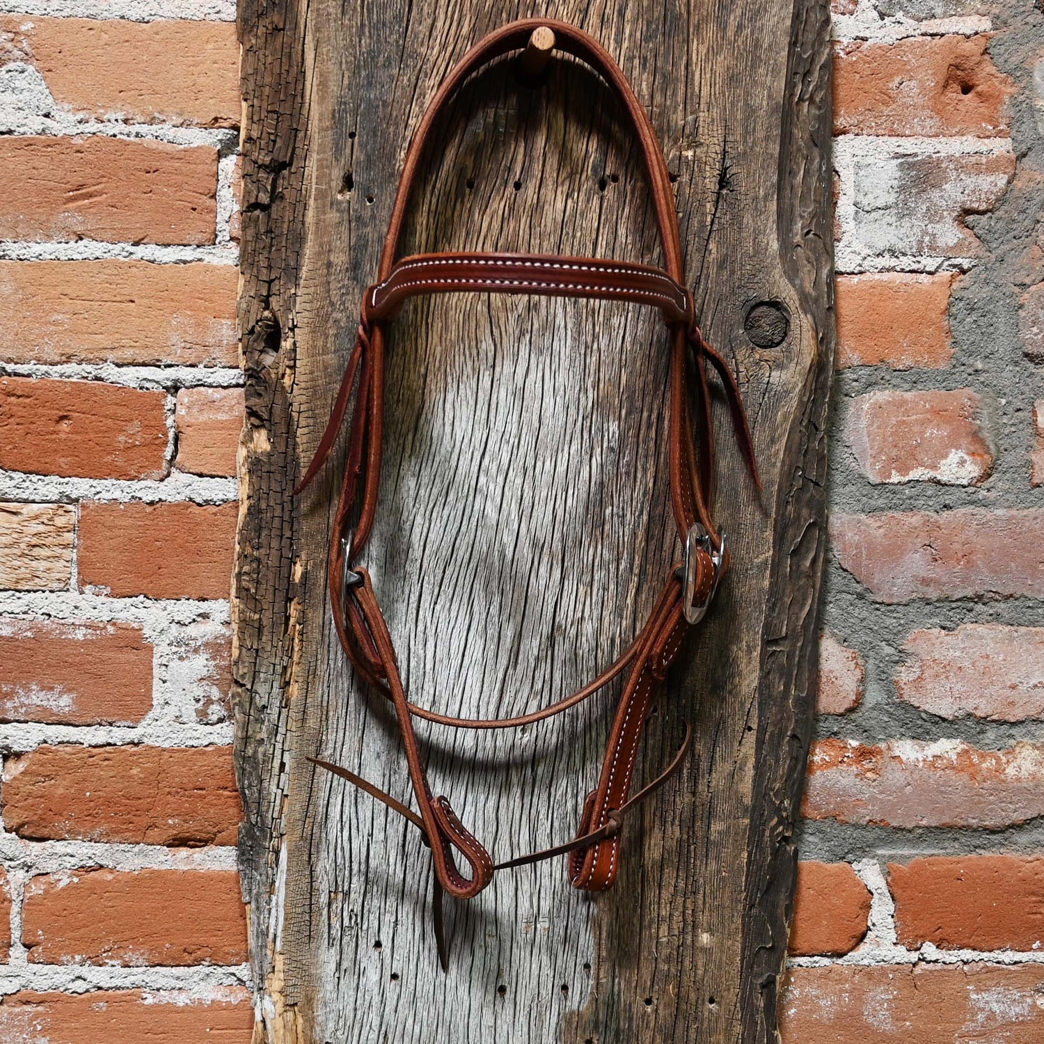 Berlin Custom Leather Double Stitched  Browband Headstall
