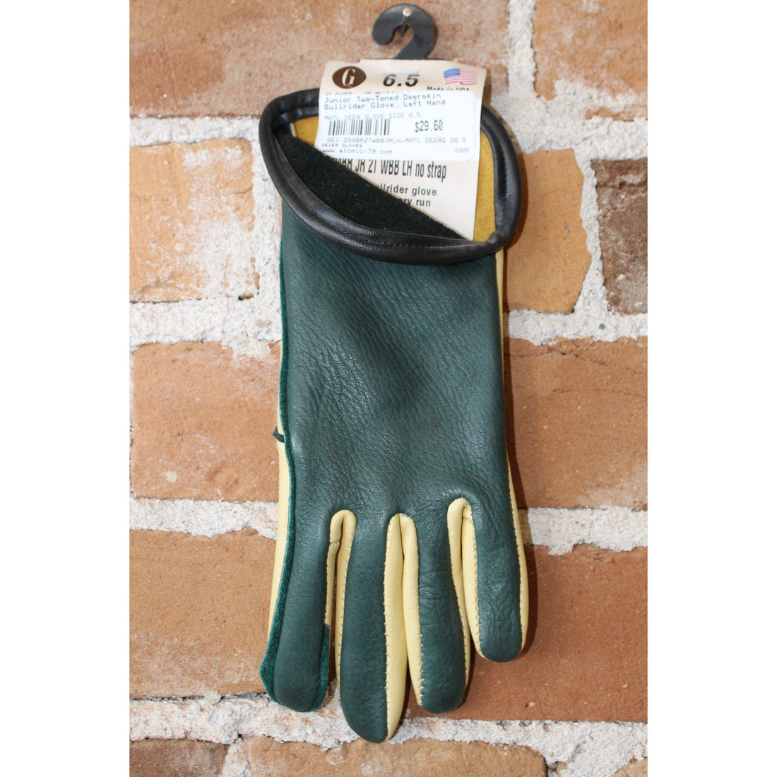 Junior Two-Toned Deerskin Bullrider Glove Left Hand-Atomic 79
